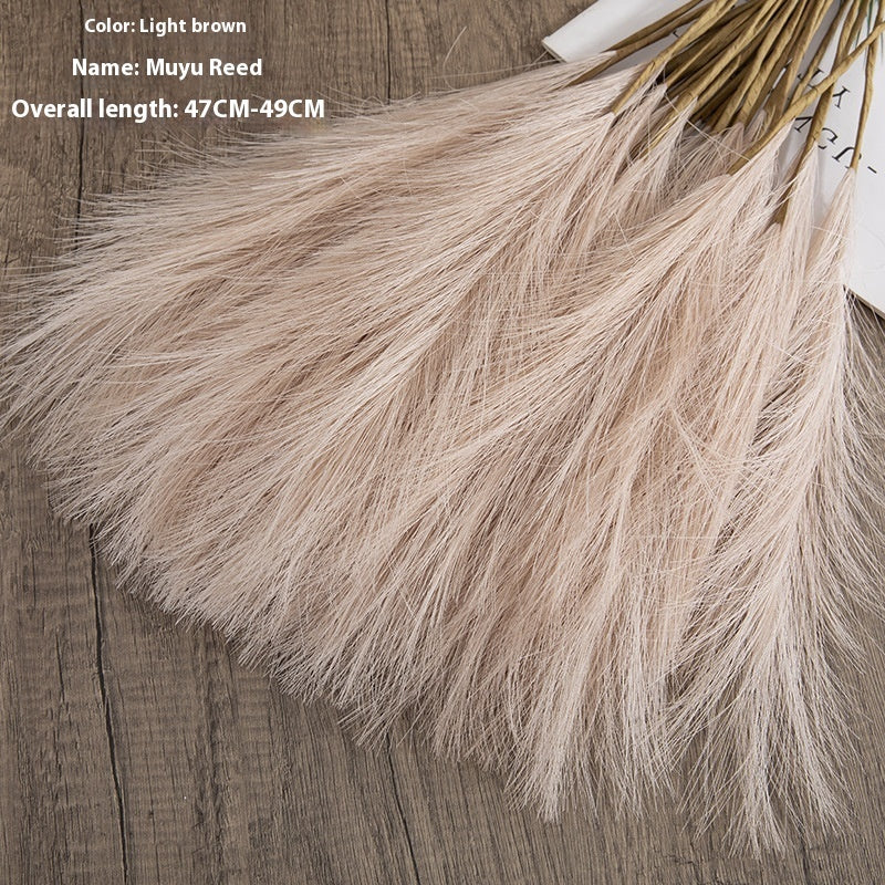 Künstliches Pampasgras – Dekozweig im Boho-Stil aus Stoff (Beige, Hellgelb, Hellbraun)