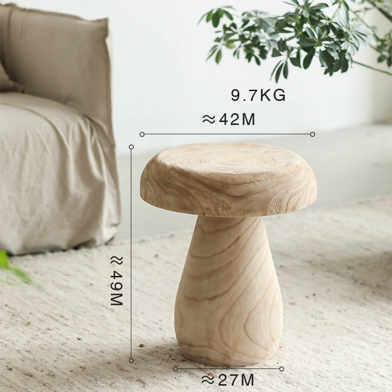 Beistelltisch „Mushroom“ aus Paulownia-Holz – Retro Boho Design im Vintage-Stil
