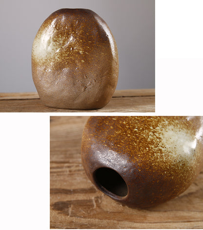 Kleine Keramikvase im japanischen Stil – Boho-Deko-Vase handglasiert