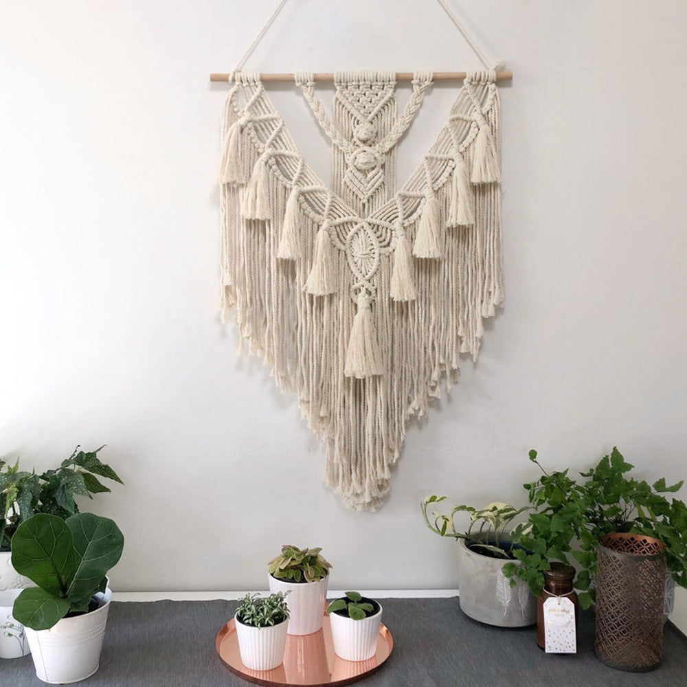 Makramee Wandbehang – Handgewebter Boho-Traumfänger aus Baumwolle (55×70 cm