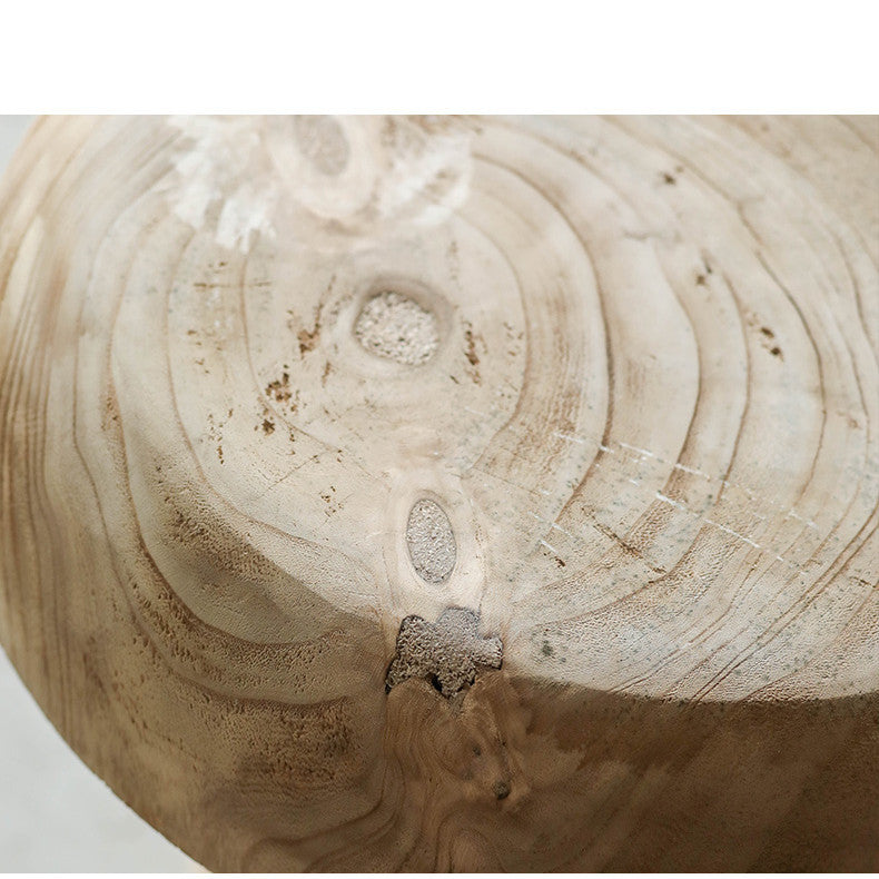 Beistelltisch „Mushroom“ aus Paulownia-Holz – Retro Boho Design im Vintage-Stil