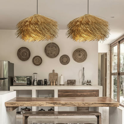 Handgefertigte Rattan-Deckenlampe – Boho-Hängeleuchte aus Naturgeflecht (40–80 cm)