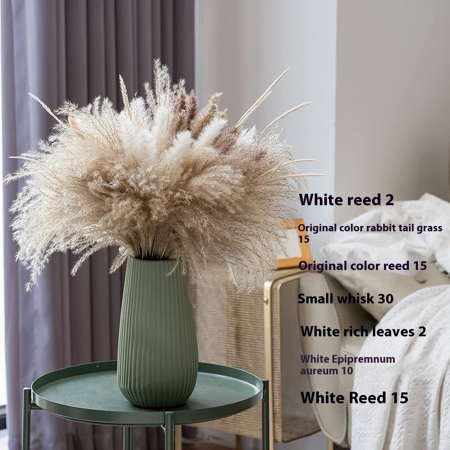 Boho Trockenblumenstrauß – Pampasgras, Hasenschwanzgras & Schachtelhalm naturgetrocknet