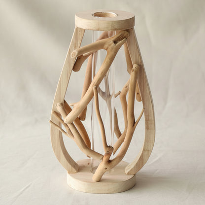 Boho Mini-Holzvase „Nature Shapes“ – Handgefertigte Tischvase aus Massivholz
