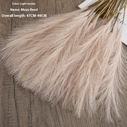 Künstliches Pampasgras – Dekozweig im Boho-Stil aus Stoff (Beige, Hellgelb, Hellbraun)