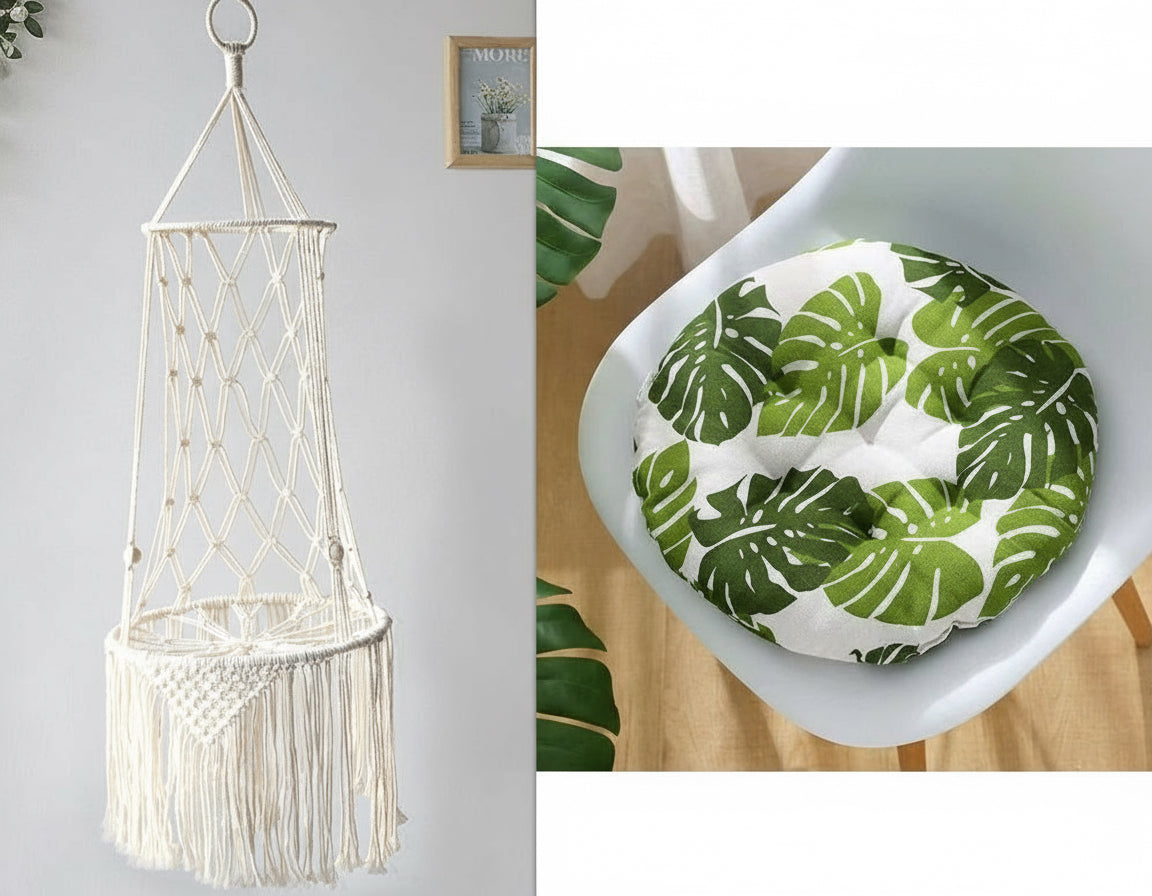 Makramee Katzenhängematte „Luna“ – Boho Hängesitz für Katzen aus Baumwolle 🐾