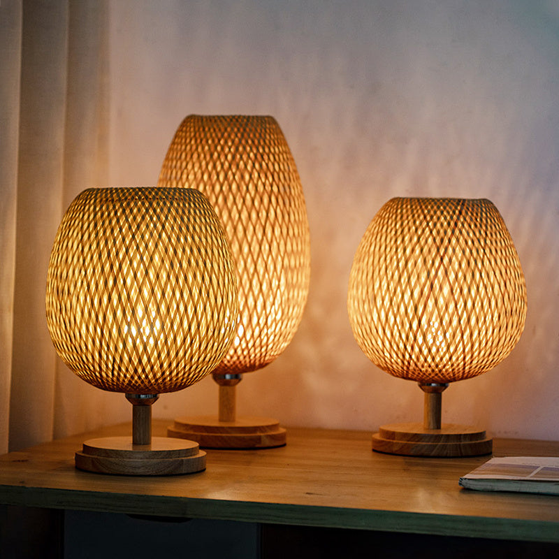 Bambus-Tischlampe „Zen Light“ – Japanisch-Boho Tischleuchte aus Naturmaterialien