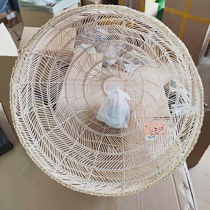 Boho Rattan Hängeleuchte „Luméa“ – Handgeflochtene Designer-Lampe aus Naturrattan