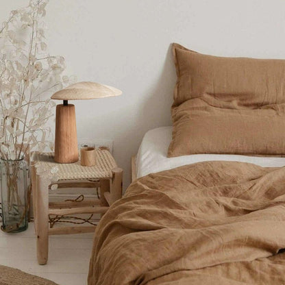 Boho Holz-Tischlampe „Silent Wind“ – Japanische Bambuslampe mit Pure Light & Aura Glow Varianten