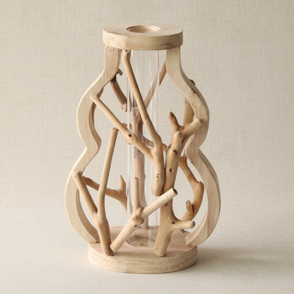 Boho Mini-Holzvase „Nature Shapes“ – Handgefertigte Tischvase aus Massivholz