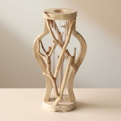 Boho Mini-Holzvase „Nature Shapes“ – Handgefertigte Tischvase aus Massivholz