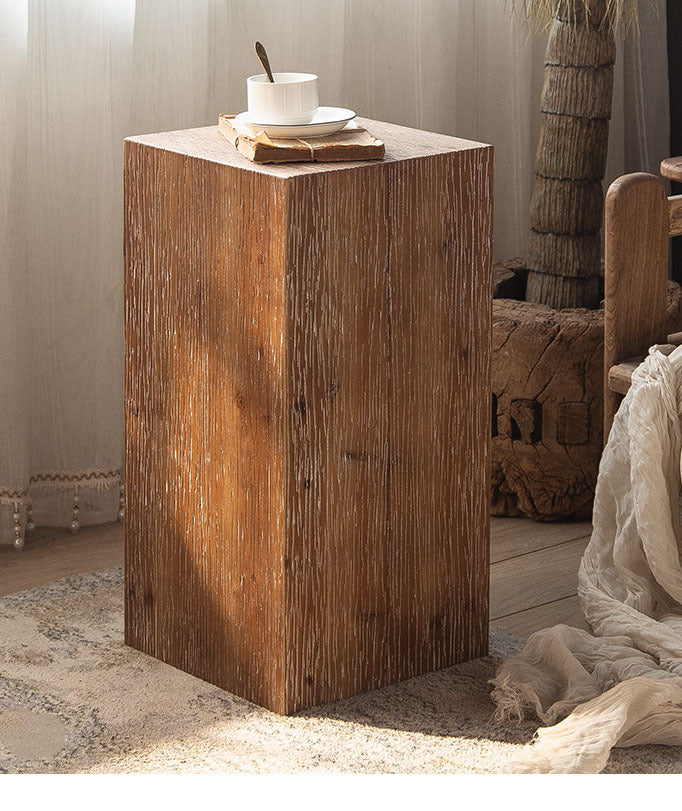 Retro Beistelltisch „Sora“ – Massivholz Boho Couchtisch für Wohnzimmer & Ecke