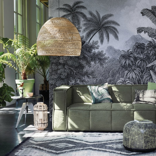 Boho Rattan Hängeleuchte „Luméa“ – Handgeflochtene Designer-Lampe aus Naturrattan