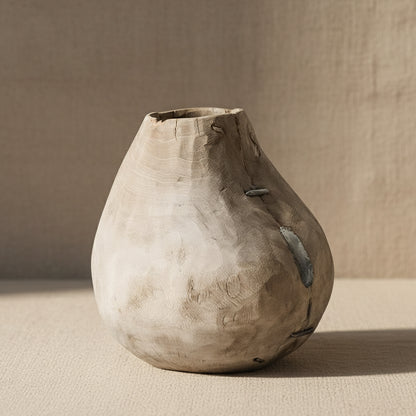 Holzvase „Tao“ – Handgefertigte Bodenvase aus massivem Holz im Boho-Japandi-Stil