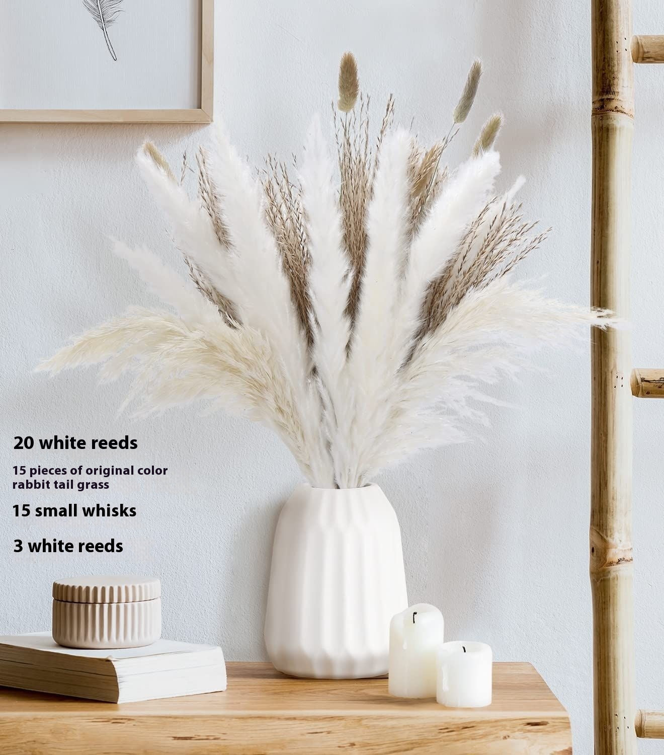 Boho Trockenblumenstrauß – Pampasgras, Hasenschwanzgras & Schachtelhalm naturgetrocknet