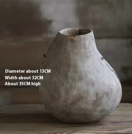 Holzvase „Tao“ – Handgefertigte Bodenvase aus massivem Holz im Boho-Japandi-Stil