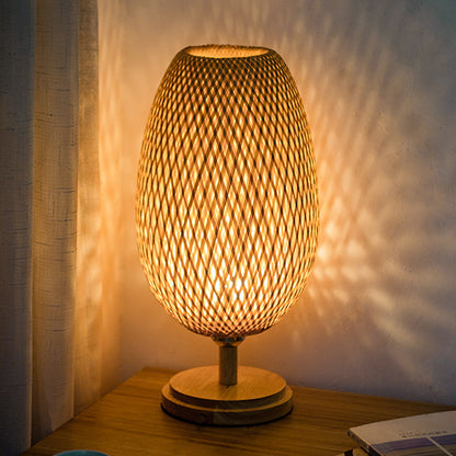 Bambus-Tischlampe „Zen Light“ – Japanisch-Boho Tischleuchte aus Naturmaterialien