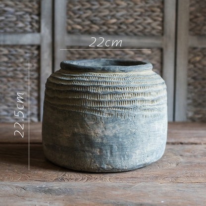 Zementvase „Ardena“ – Handgefertigte Retro-Bodenvase im Boho-National-Stil