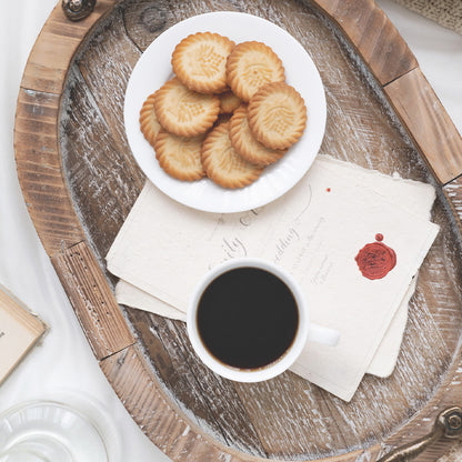 Massives Holztablett im Vintage-Stil – Boho-Deko- und Serviertablett aus Altholz (46×32×7 cm)