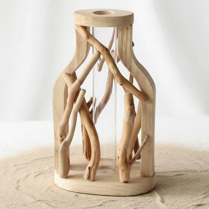 Boho Mini-Holzvase „Nature Shapes“ – Handgefertigte Tischvase aus Massivholz