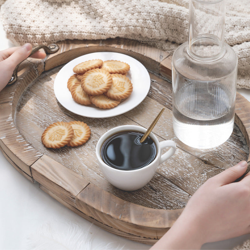 Massives Holztablett im Vintage-Stil – Boho-Deko- und Serviertablett aus Altholz (46×32×7 cm)