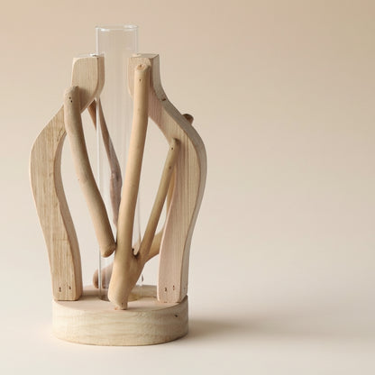 Boho Mini-Holzvase „Nature Shapes“ – Handgefertigte Tischvase aus Massivholz