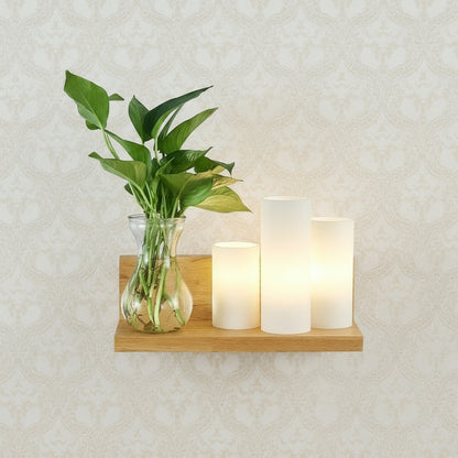 Holz-Wandlampe im Boho-Stil – Minimalistische LED-Lampe mit Glasschirm für Schlafzimmer & Wohnzimmer