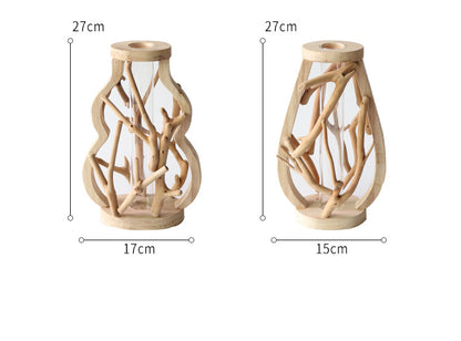 Boho Mini-Holzvase „Nature Shapes“ – Handgefertigte Tischvase aus Massivholz