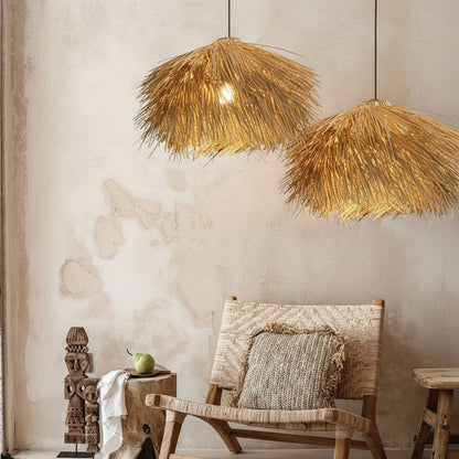 Handgefertigte Rattan-Deckenlampe – Boho-Hängeleuchte aus Naturgeflecht (40–80 cm)
